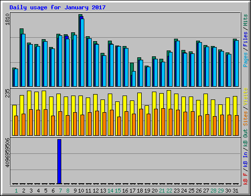 Daily usage for January 2017