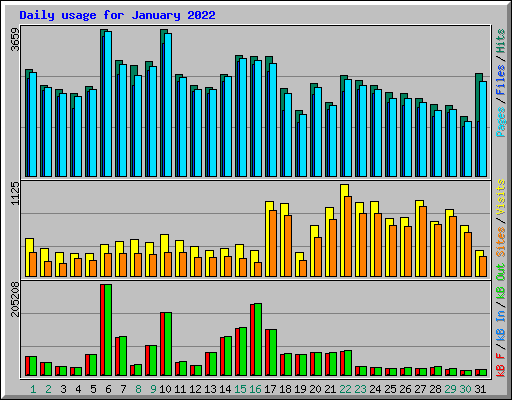 Daily usage for January 2022