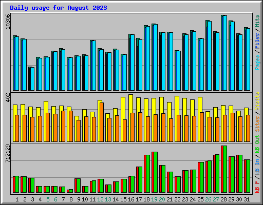 Daily usage for August 2023