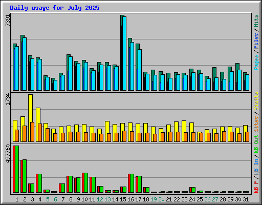 Daily usage for July 2025