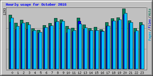 Hourly usage for October 2016