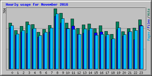 Hourly usage for November 2016