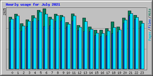 Hourly usage for July 2021