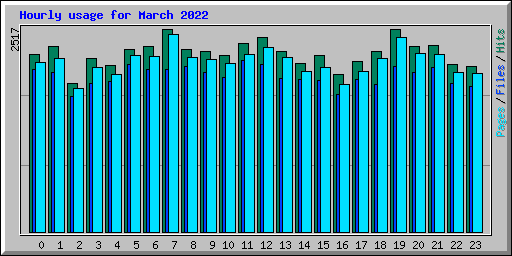 Hourly usage for March 2022