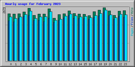 Hourly usage for February 2023