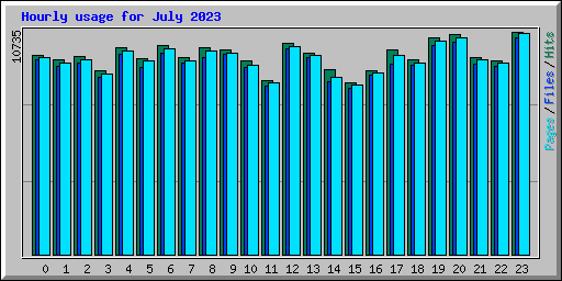 Hourly usage for July 2023