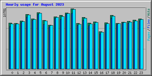 Hourly usage for August 2023