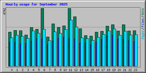 Hourly usage for September 2025